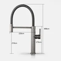 High end Spring Kitchen Faucet Brass Luxury Black Faucet for Kitchen Sink 360 ° Swivel Faucet Kitchen Accessories Sink Faucet 6