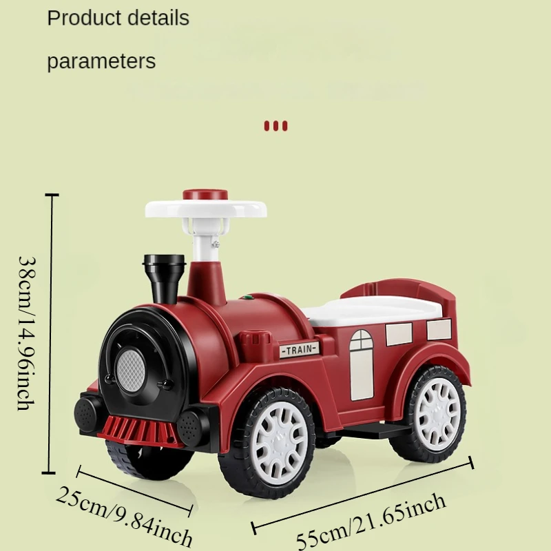 Toddler Balance Car Kids Ride On Train With Lights & Music Under Seat Storage