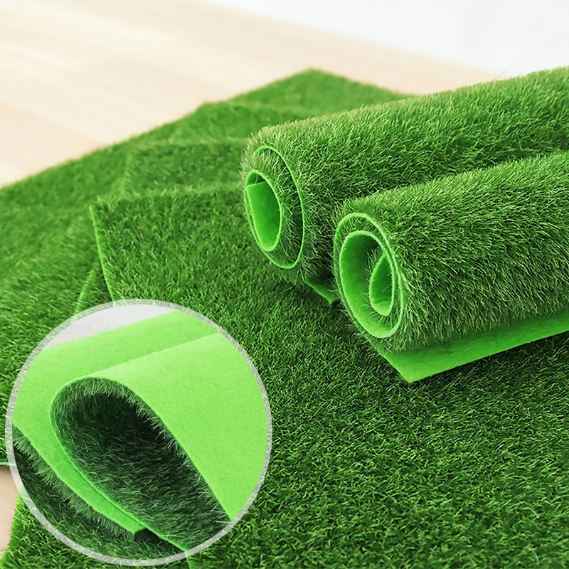 Artificial Grass Outdoor Gardening Turf Lawn Synthetic Fake Grass Carpetfaux Micro-landscape DIY Flocking Turf Moss Rug 2PCS Artificial Plants Artificial Grass Mats