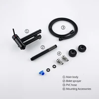 ก๊อกน้ำฝักบัวแบบด้านสีดำ น้ำร้อนน้ำเย็น 2 ทาง ฝักบัวมือถือ หัวฉีดแบบหมุนได้ ก๊อกน้ำห้องน้ำติดผนัง 6