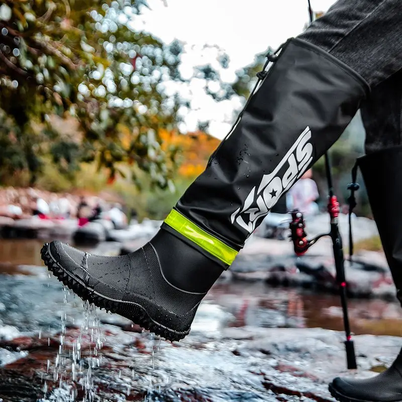 Bottes de pluie hautes tendance pour couple pêche extérieure imperméables anti-dérapantes longue durée