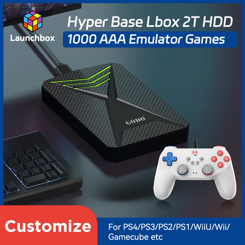 Launchbox 2T Game Hard Drive Disk for PS4/PS3/PS2/Wii/WiiU/GAMECUBE etc
