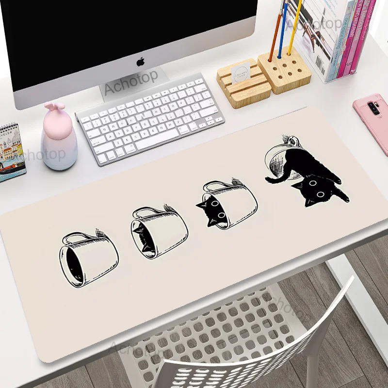 thumbnail image 1 of Alfombrilla grande para ratón de Anime, accesorios para juegos de gato rosa, alfombrilla para teclado de ordenador de oficina Kawaii, 400x900, alfombrilla de escritorio para ordenador portátil y Gamer, 1 of 5