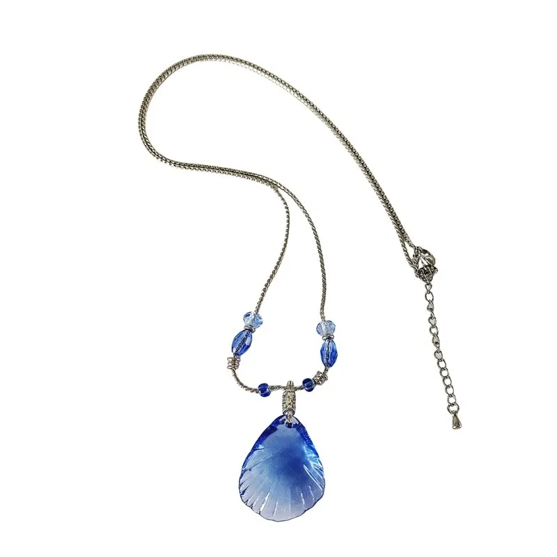 Game Love And Deepspace Rafayel Necklace Blue Shell Pendant Choker Chain Unisex Cosplay Prop Jewelry Couple Gifts 3