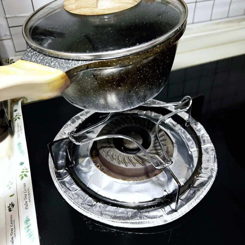 Stainless steel Holder Gas Cooker Support Rack Camping Iron Stove Ring Heat Diffuser Pans Small Pot Stand-kitchen tools,gas stove protector
