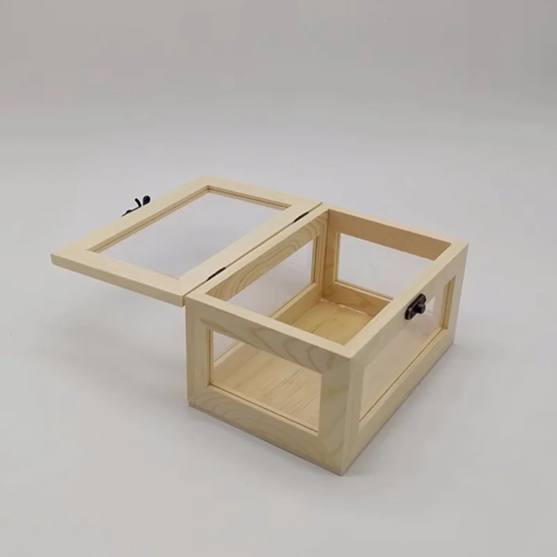 Handmade Wooden Glass Storage Box, Cosmetics/Jewlery Display Box, Creative Household Table Organizer 5