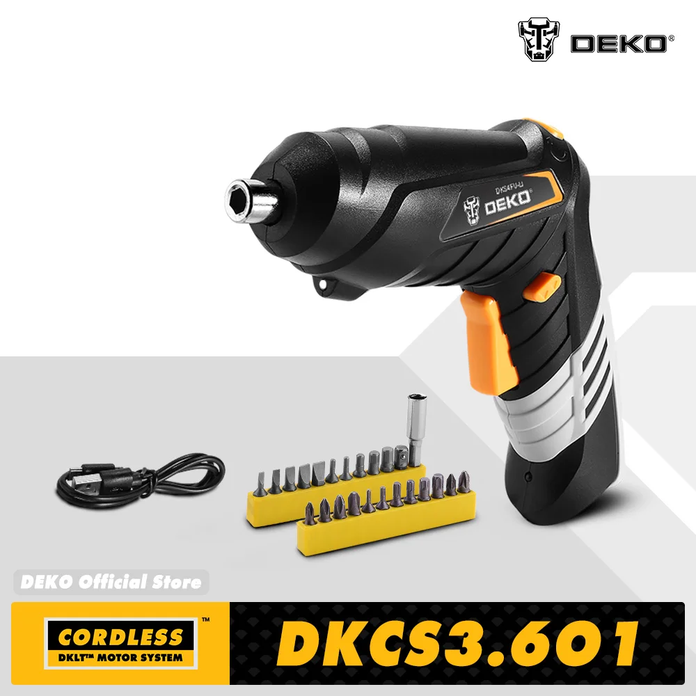 DEKO DKCS3.6O1 S1/S2/S3 Electric Cordless Screwdriver Impact Keyless Chuck Charging Battery|Electric Screwdrivers| - AliExpress