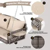 3-Seats Wicker Porch Swing Hanging Bench Chair Outdoor Gray Rattan Patio Swing Lounge with Cushions for Garden,  Balcony 4