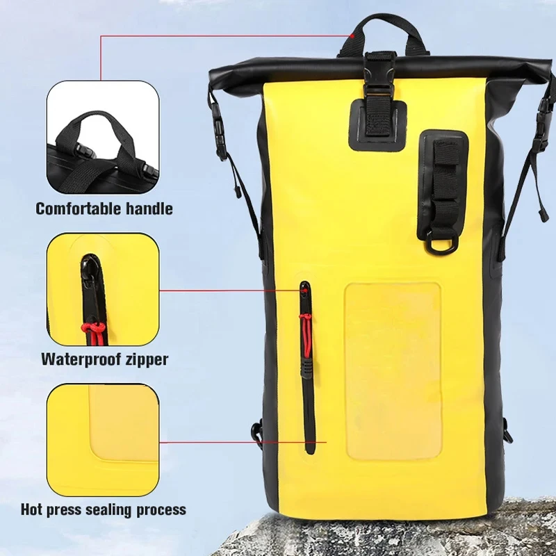 25L 30L Swimming Waterproof Bag Dry Backpack Bucket Sack River Trekking Rafting Outdoor Travel Storage