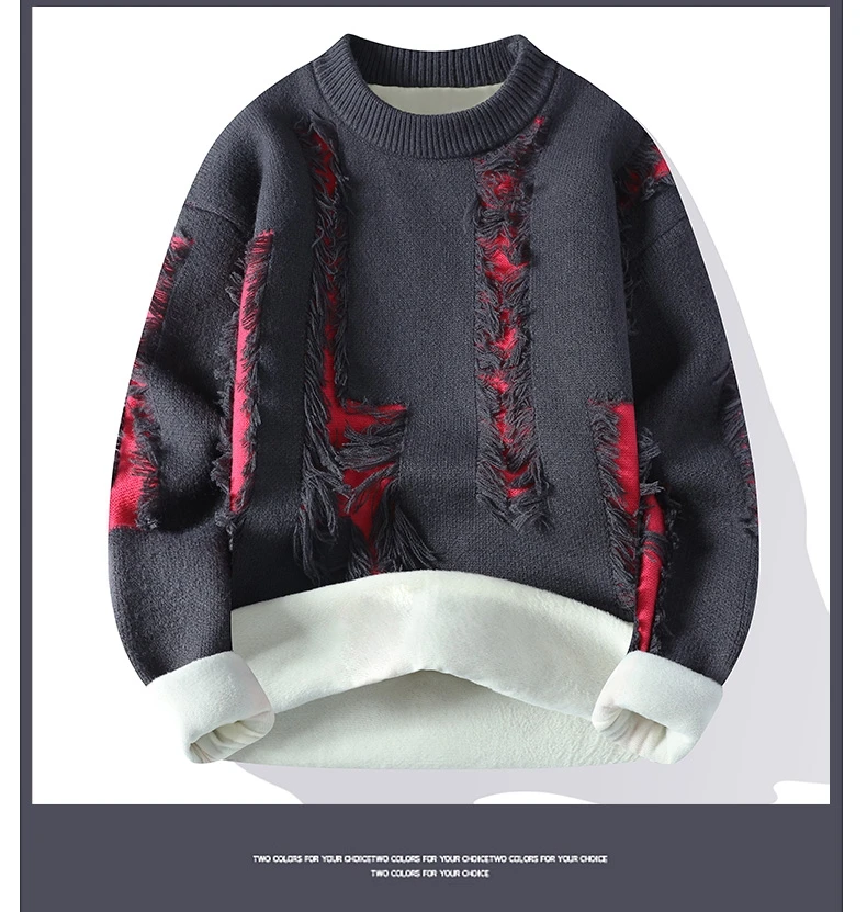 Hohe Qualität männer Warme Mit Kapuze Pullover Herbst Winter Casual Dicke Fleece Gestrickte Pullover Jugend Streetwear Tops Hoody Kleidung – Detail 21