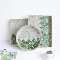 Wooden Shell Storage Tray Rectangular Nordic Natural Color Fruit Coffee Food Tea Cup Jewelry Necklace Display Home Decoration 1