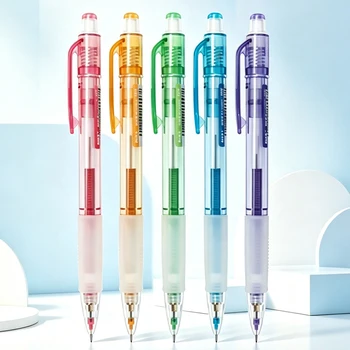 Set di 5 Matite Meccaniche Colorate Cancellabili da 0,5/0,7mm, per Disegno Bambini, con Mina Colorata, Cancelleria Scolastica e Artistica