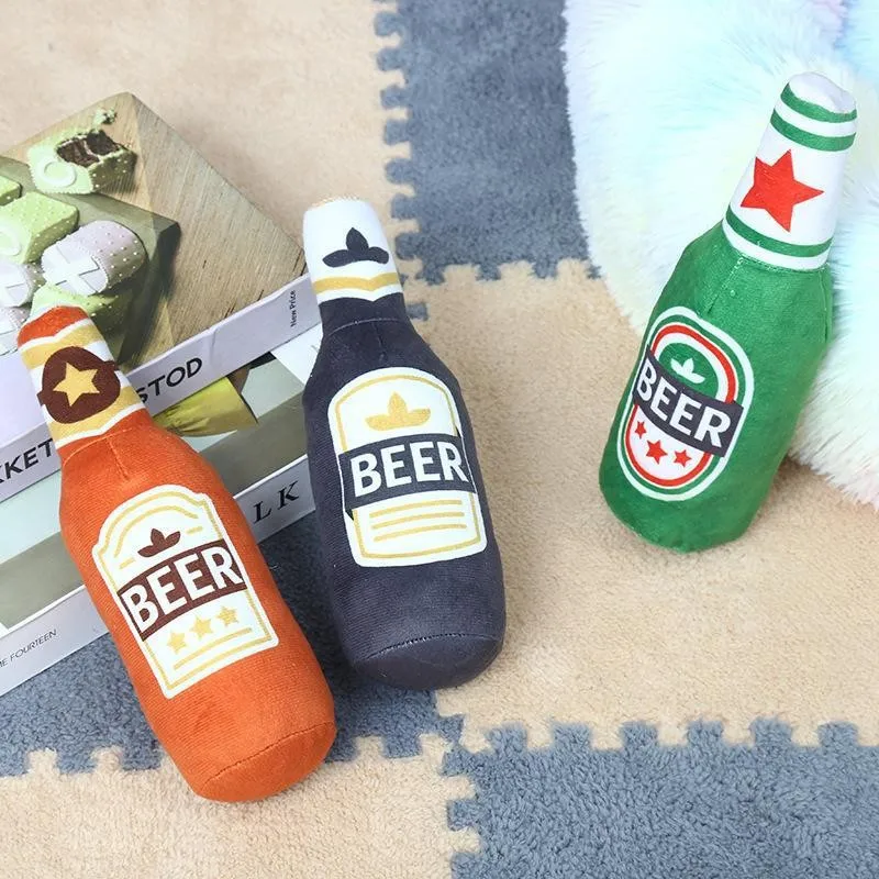 Funny Plush Dog Toys Beer Bottle Shaped Small Large Dogs Squeak Sound Clean Teeth Chew Toy Pets Interactive Playing Supplies Funny Plush Dog Toys Beer Bottle Shaped Small Large Dogs Squeak Sound Clean Teeth Chew Toy Pets Interactive Playing Supplies