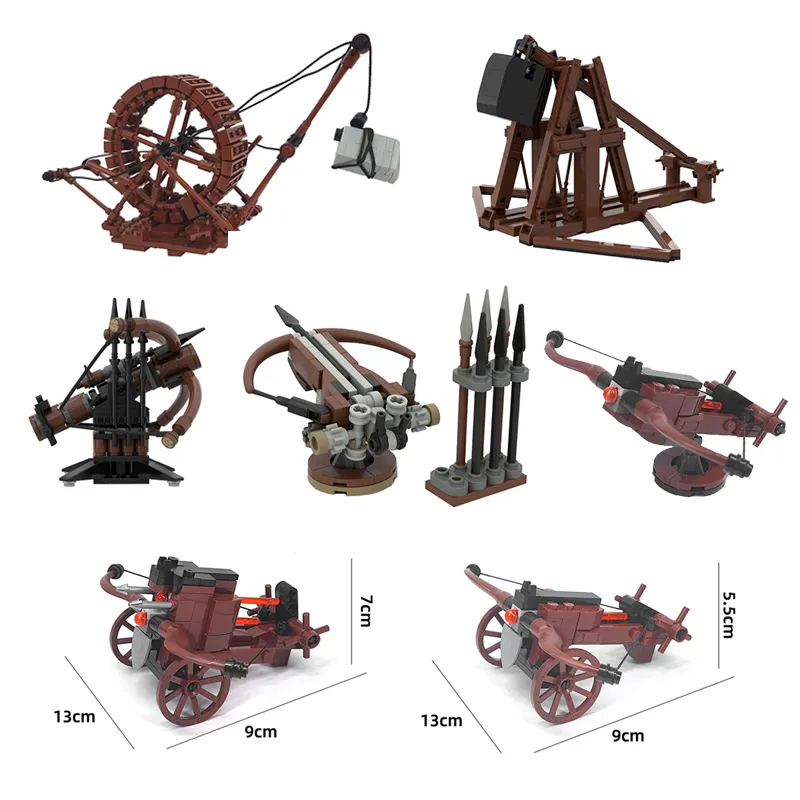

MOC Creative Expert Ideas Military Medieval Weapon Crossbow Catapult Crane Bricks Building Blocks DIY Toys for children gifts