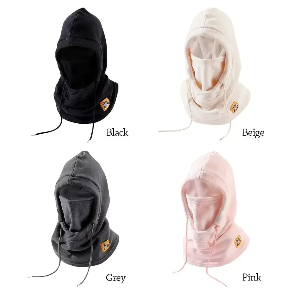 Plush Fleece Winter Warm Balaclava Cap Women Men Windproof Face Mask Neck Warmer Hooded Hat Unisex Outdoor Cycling Ski Beanies