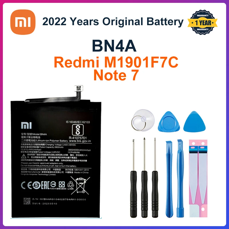 

2020 оригинальный аккумулятор 4000 мАч BN4A телефонные Аккумуляторы для Xiaomi Redmi Note7 Note 7 Pro M1901F7C Оригинальный аккумулятор для телефона + Бесплатные инструменты