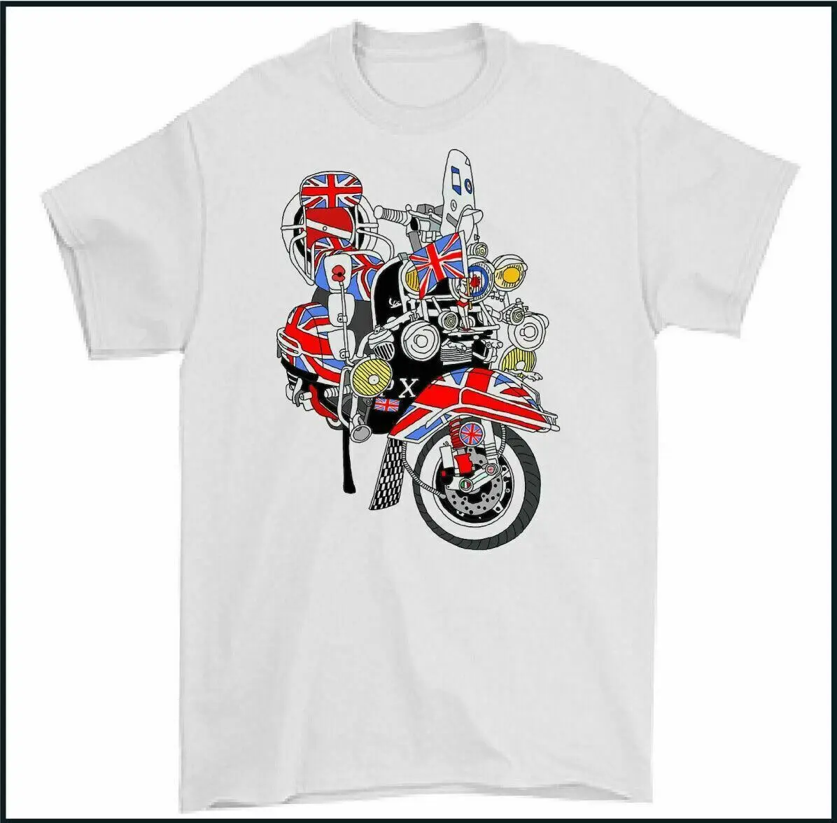 Scooter T Shirt Mod Union Jack The Jam Paul Weller Quadrophenia Trojan Records