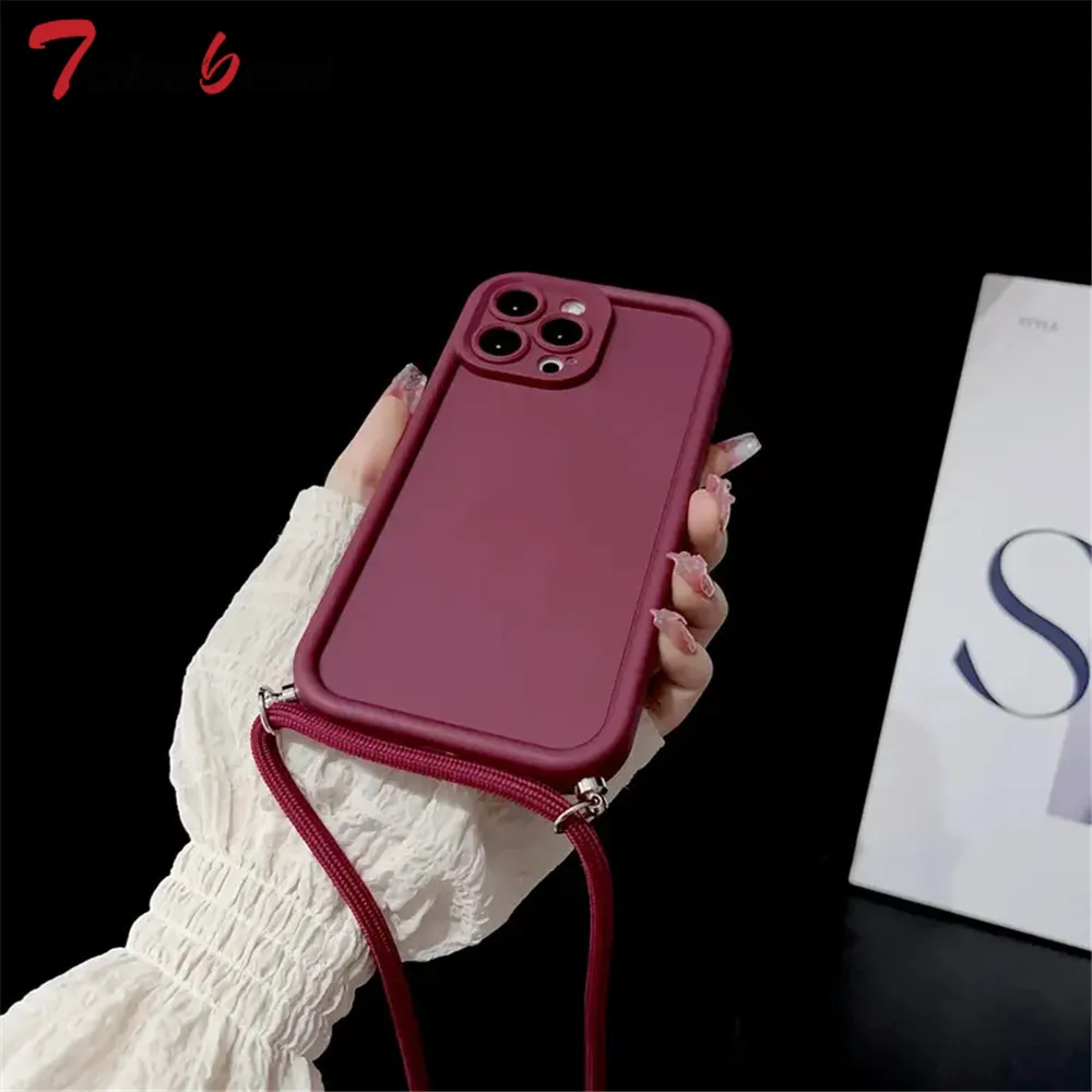 Crossbody Adjustable Lanyard Strap Rope Case - Soft Silicone Cover