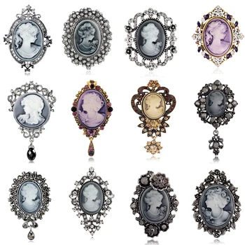 우아한 스타일 빈티지 빅토리아 디자인 여왕의 카메오 앤티크 웨딩 뷰티 브로치 핀 주얼리 선물