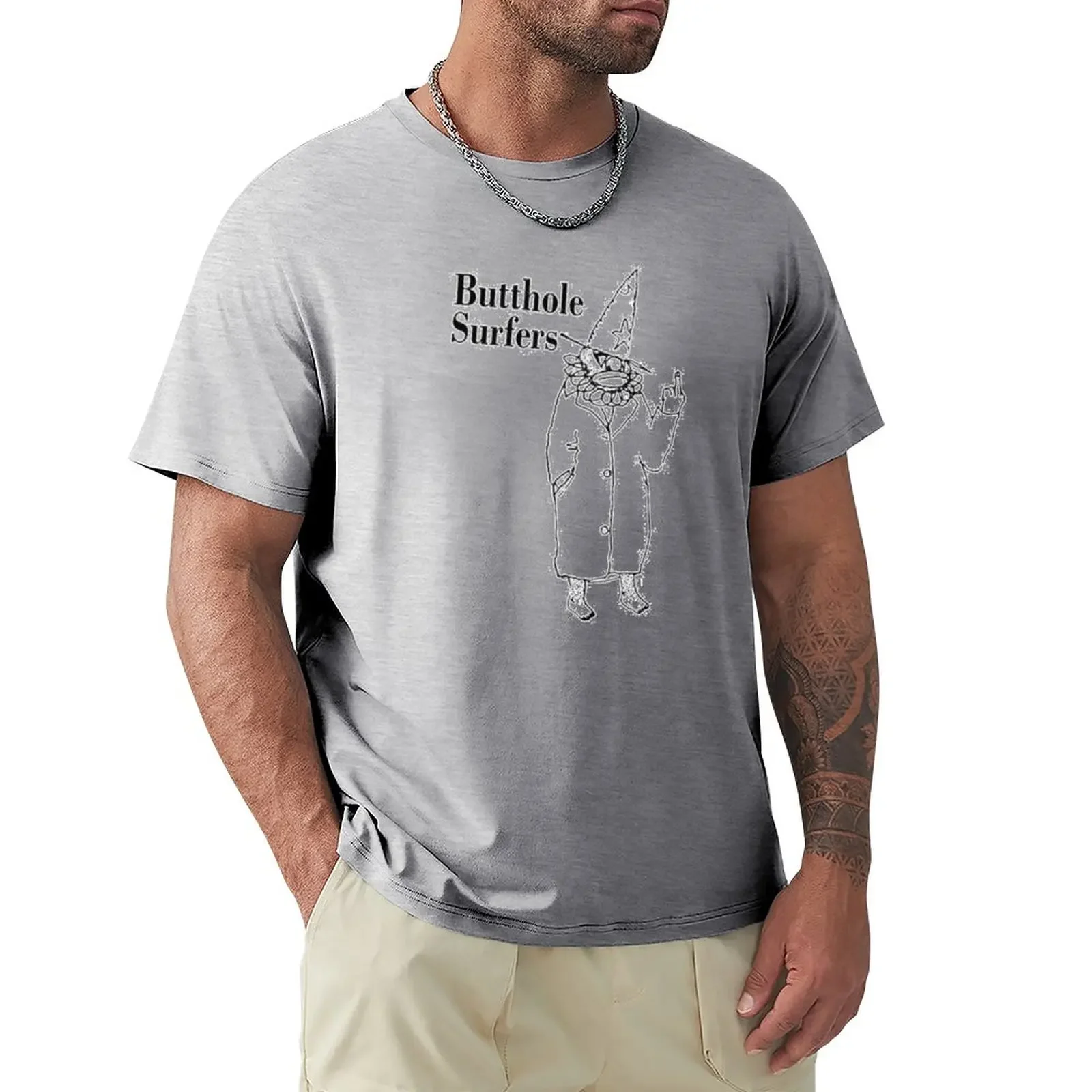 Butthole-Surfers-Clown-Music-Rock T-Shirt summer top plus size tops kawaii clothes mens t shirts