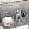 Compact Bathroom Organizer Elegant Bow Decor Bathroom Storage Boxes Set Wall-mounted Shower Caddy Organizer for Cotton Pads 3