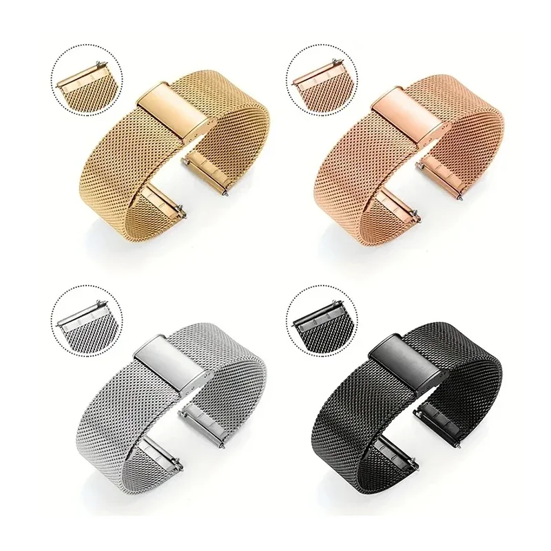Metal Milanese Stainless Steel Fashion Strap, Available in 18, 20, 22mm Sizes