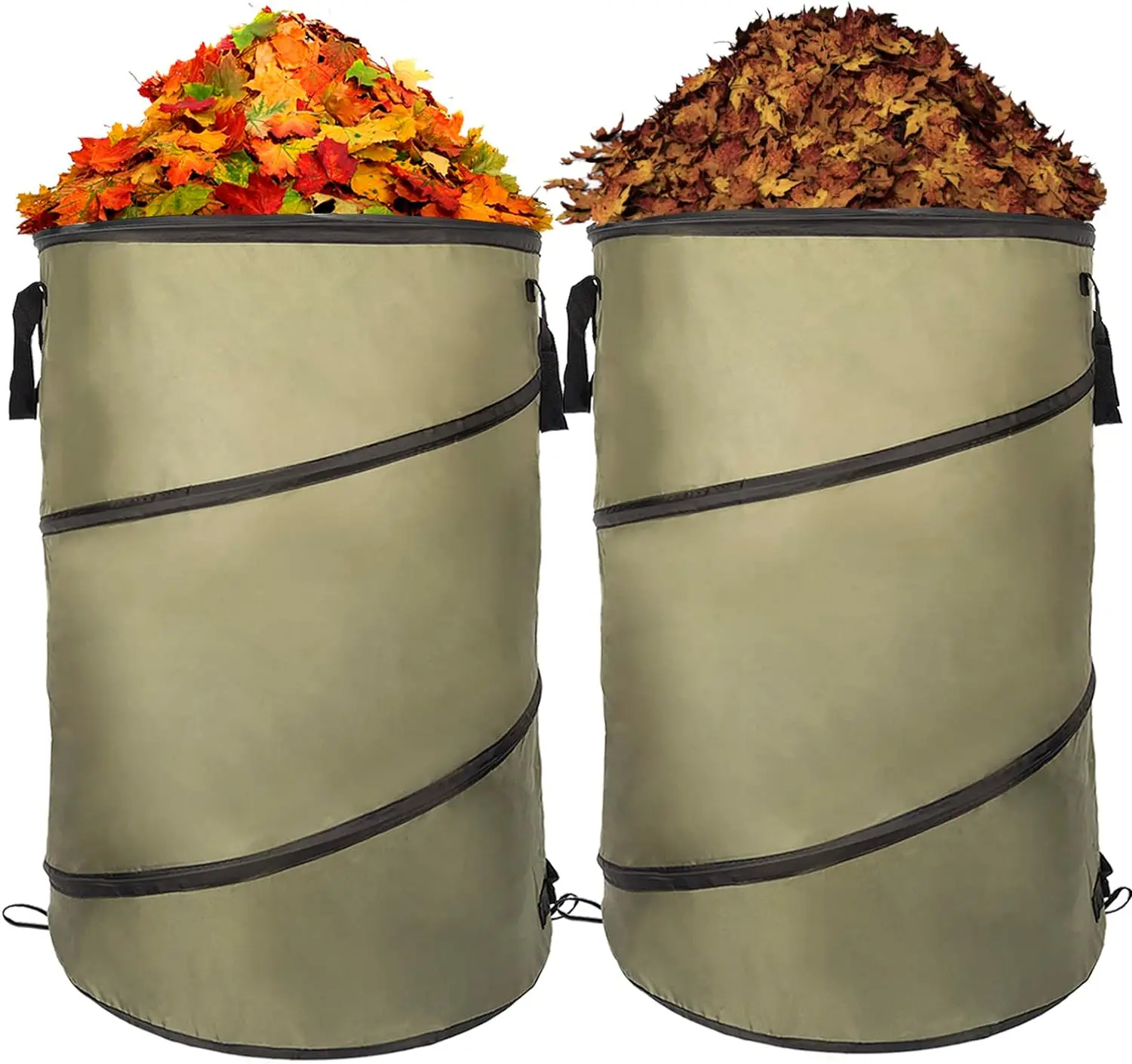 CollapsibleLawnandLeafBagPopUpCanRecycleBin10Gallon