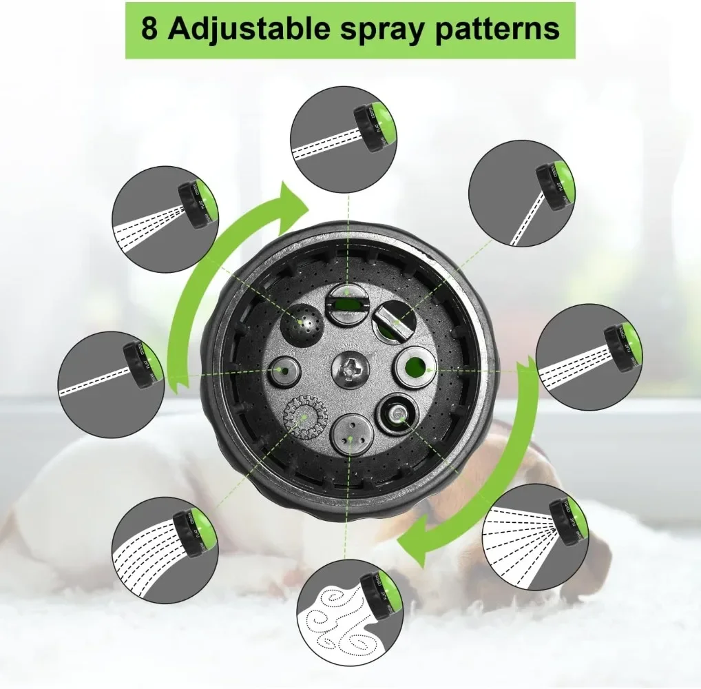 S486ba3585c0746b4a9ff1eec36dd32f9c.jpg Dog Shower Sprayer 8 in 1 Pet Bath Cleaning Cat Dog Shower Gun High-pressure Hose Nozzle Foam Garden Car Animal Dog Wash Tool