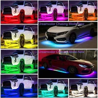 4in1 Neon LED Car Underglow Bottom Light RGB Flexible Waterproof LED Strip Underbody Light APP Remote Control Decorative Lamp 6
