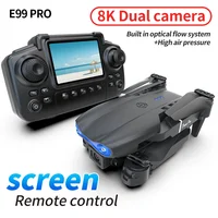 Drone E99 Pro avec caméra HD 8K, quadrirotor télécommandé, avion à quatre axes, maintien d'altitude, jouet volant GPS pour la photographie aérienne 3