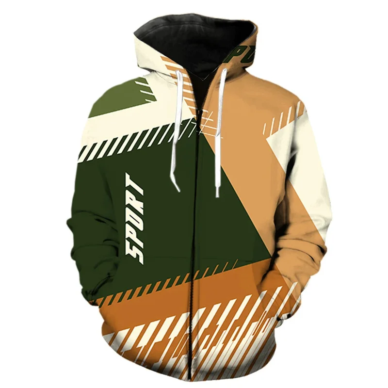Sudadera con capucha y cremallera con estampado 3D de Sprint para hombre, chaquetas con capucha de manga larga geniales, sudaderas con capucha de hip hop de gran tamaño para adolescentes