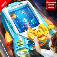 New Children's steering wheel driving toys Dodge car simulation game Music sound effects Space challenge game Toy gift 1