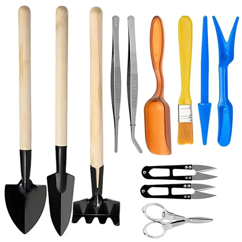 

12PCS Garden Planting Tool Set Bonsai Succulent Transplanting Miniature Fairy Mini Garden Planting Gardening Hand Tools