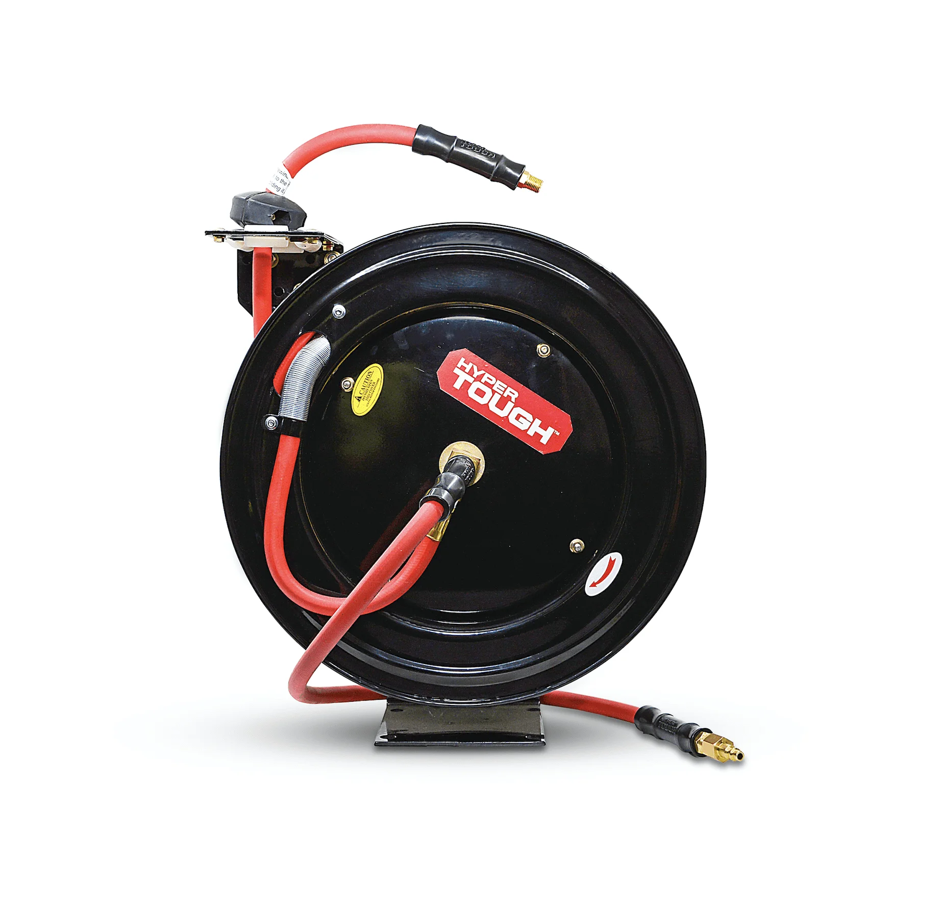 

Hyper Tough Heavy Duty Steel Hose Reel - 3/8 in x 50 ft Rubber Air Hose