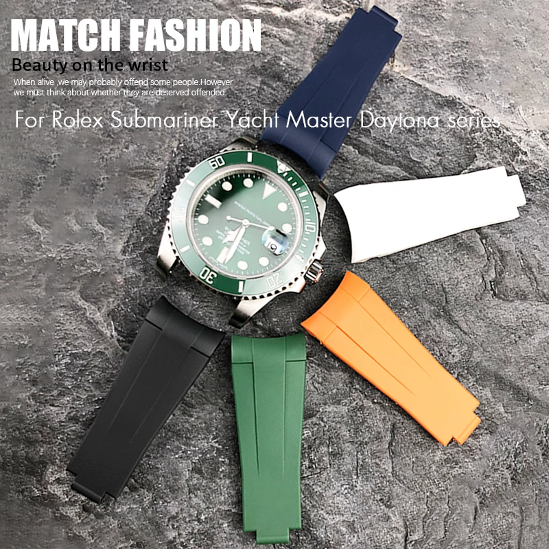 20mm 21mm 19mm 22mm Soft Rubber Watch band fit for Rolex Submariner GMT Longines Omega Silicone Strap Waterproof Watchband Tools