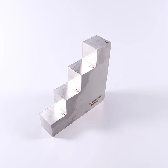 4 step ULTRASONIC BLOCK 304 stainless steel TEST BLOCK 1.0 2.0 3.0 4.0 inch