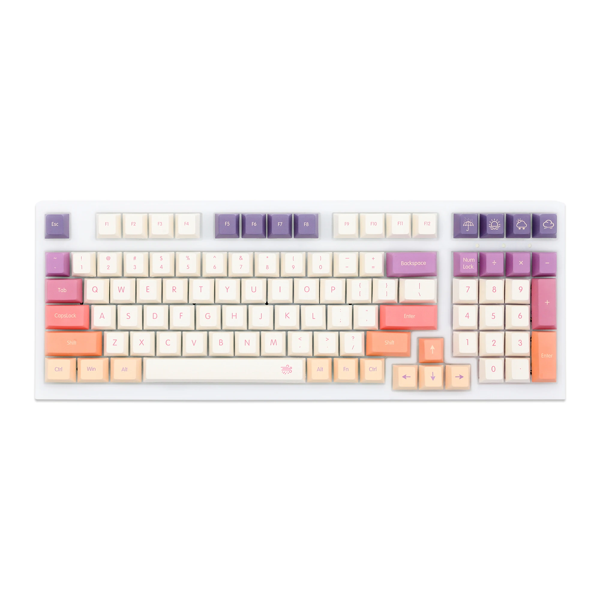 Gks Nublado Cherry Profile Dye Sub Keycap Conjunto Grosso Pbt para Teclado Gh60 Poker 87 Tkl 104 Ansi Xd64 Bm60 Xd68 Xd84 Bm87 Bm65