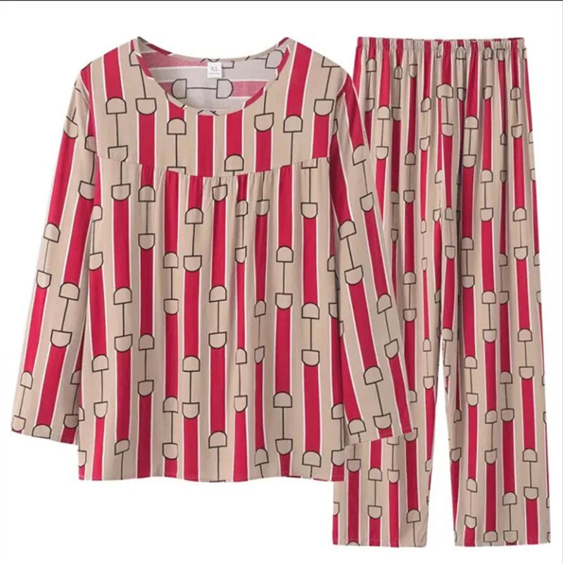 

Middle-Aged Elderly Women's Suit 2023 New Spring Summer Autumn Clothing Two-Piece Suit Casual Women Pajamas Home Clothes 4XL