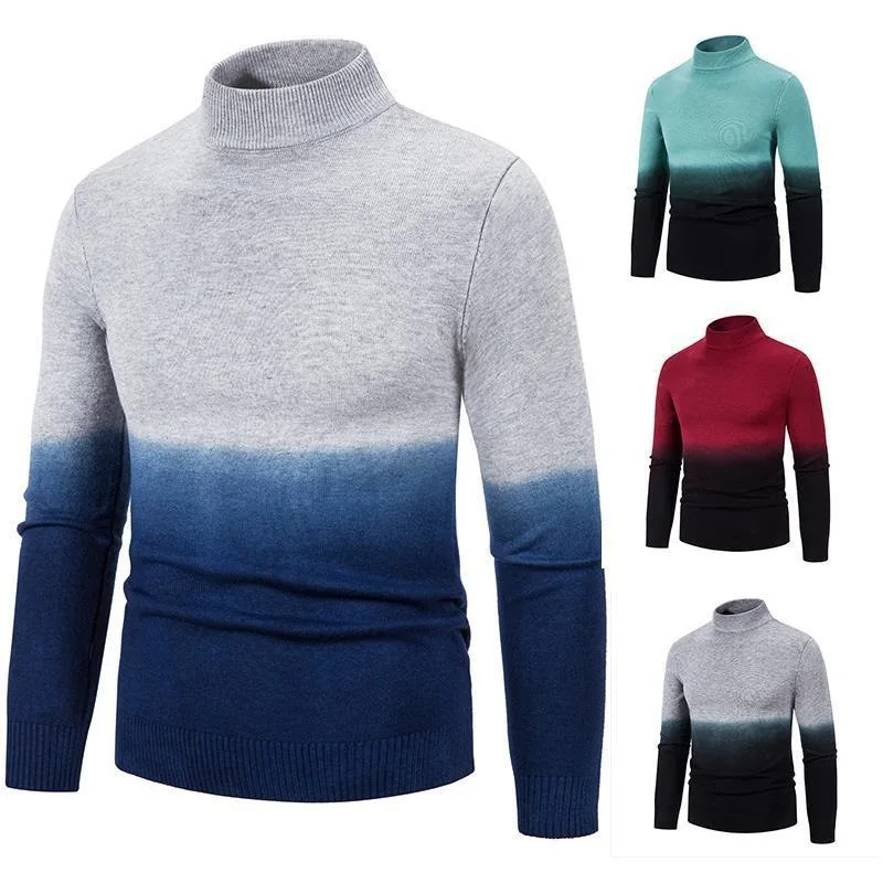

Men's Clothes Pullover Sweater 2023 Autumn/Winter New Men's Sweater Pullover Round Neck Contrast Knit Coat Top WMT1010