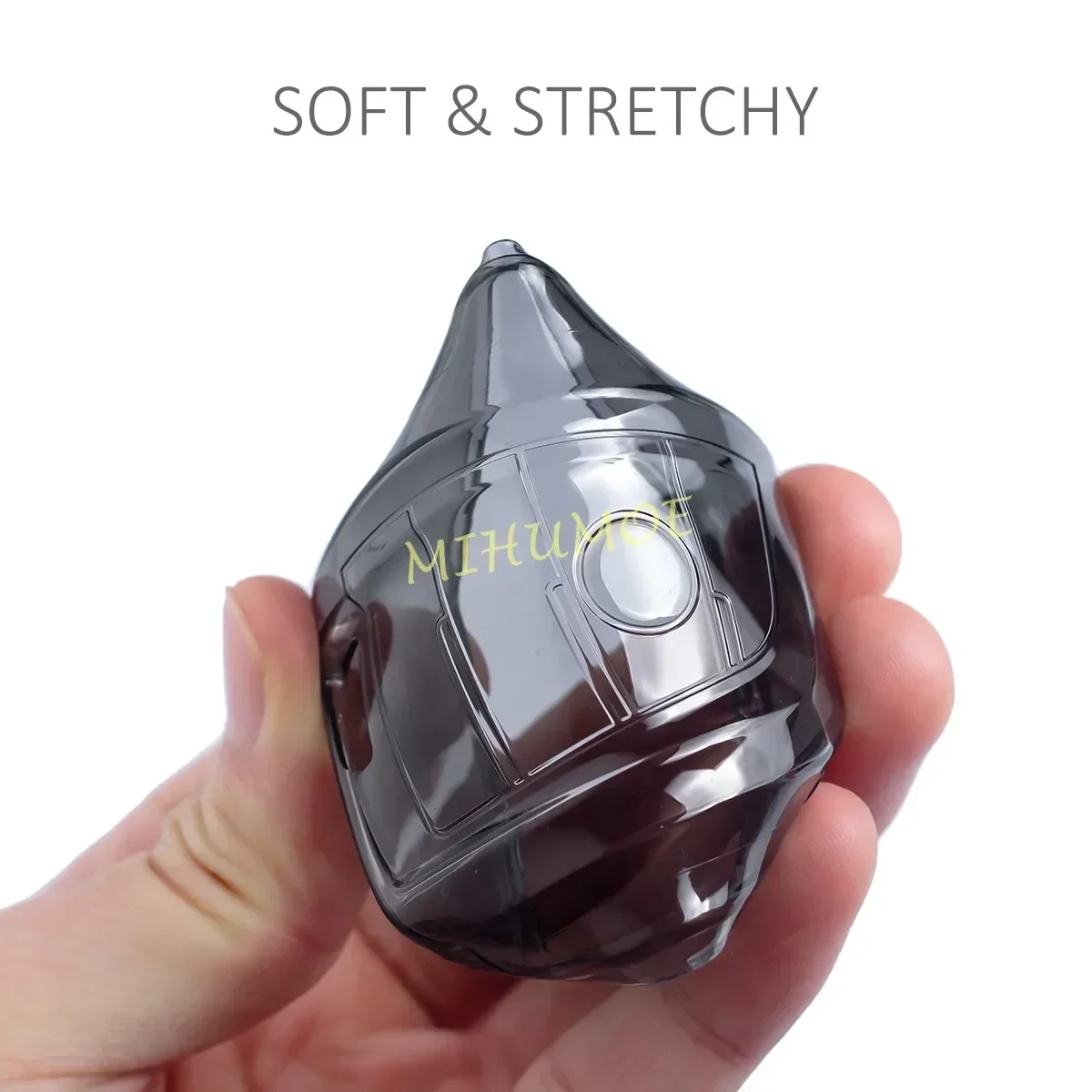 Sleek Black Transparent Key Fob Cover and Keychain