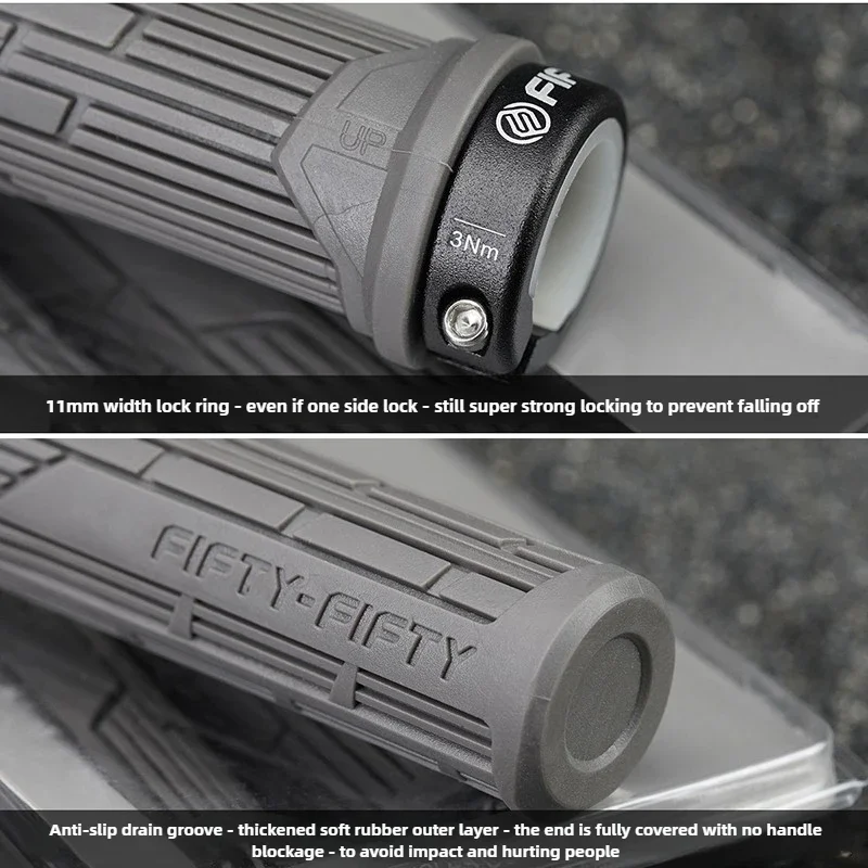 FIFTY-FIFTY FG3 MTB Bicycle Grips Anti-Skid Rubber XC DH AM Handlebar Single Lock-on Mountain Bike Handle Bar Grip Enduro