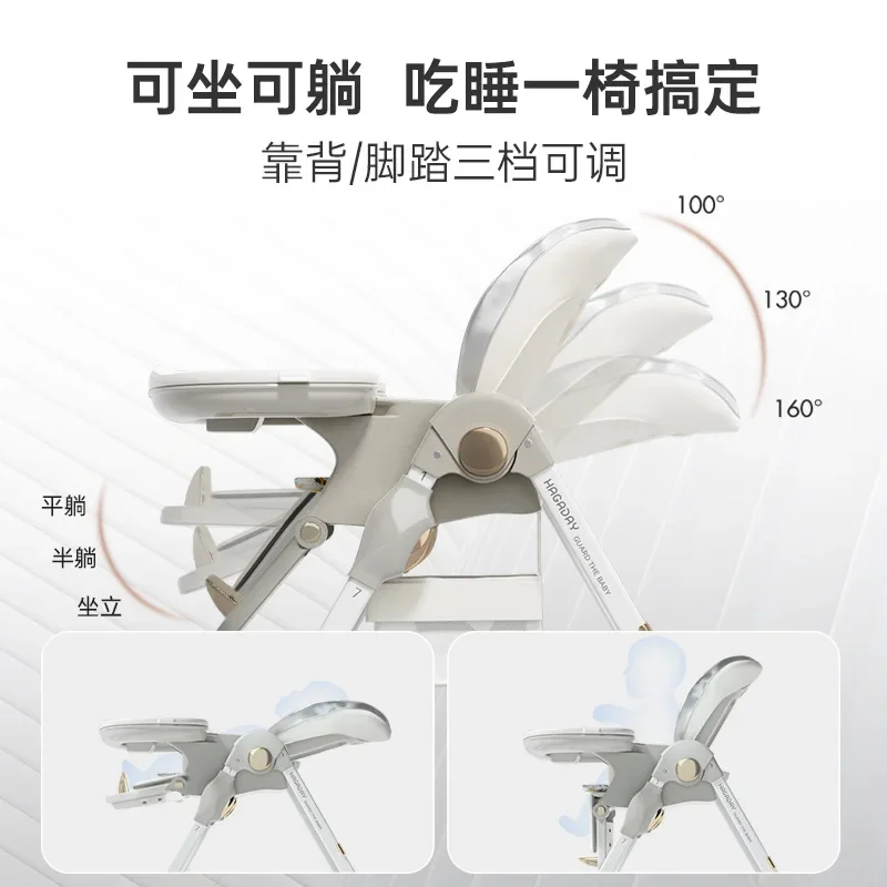 Hagaday Children's Dining Chair Multifunctional Baby Dining Table Chair Folding Baby