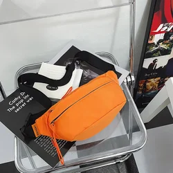 Urban Chic Nylon Waist Bag with Large Capacity - Stylish Unisex Crossbody Belt Bag (Orange)