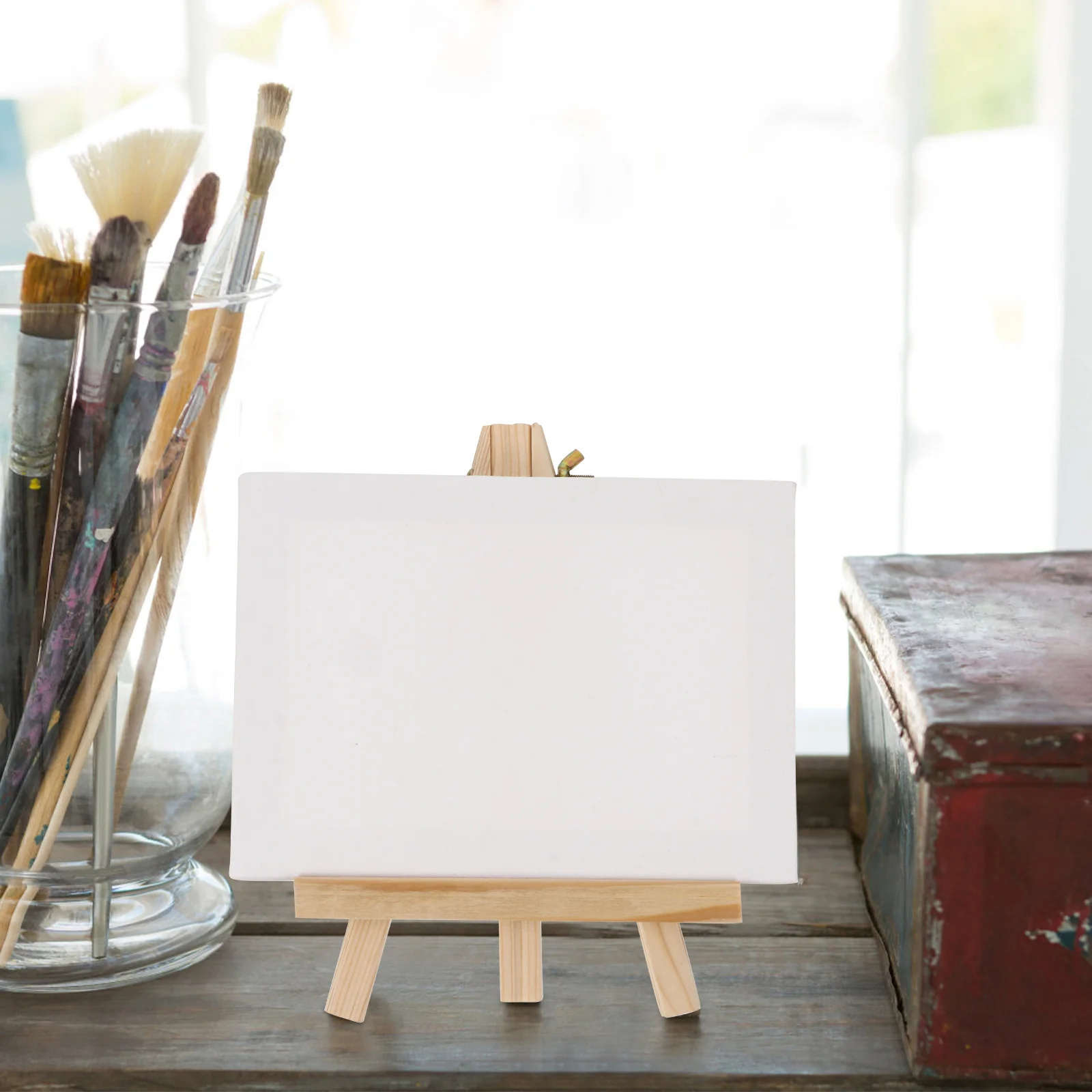 Mini Lightweight Wood Easel Portable Painting Triangle Easel Art Supplies Display Rack Photo Frame Bracket Kids Classroom
