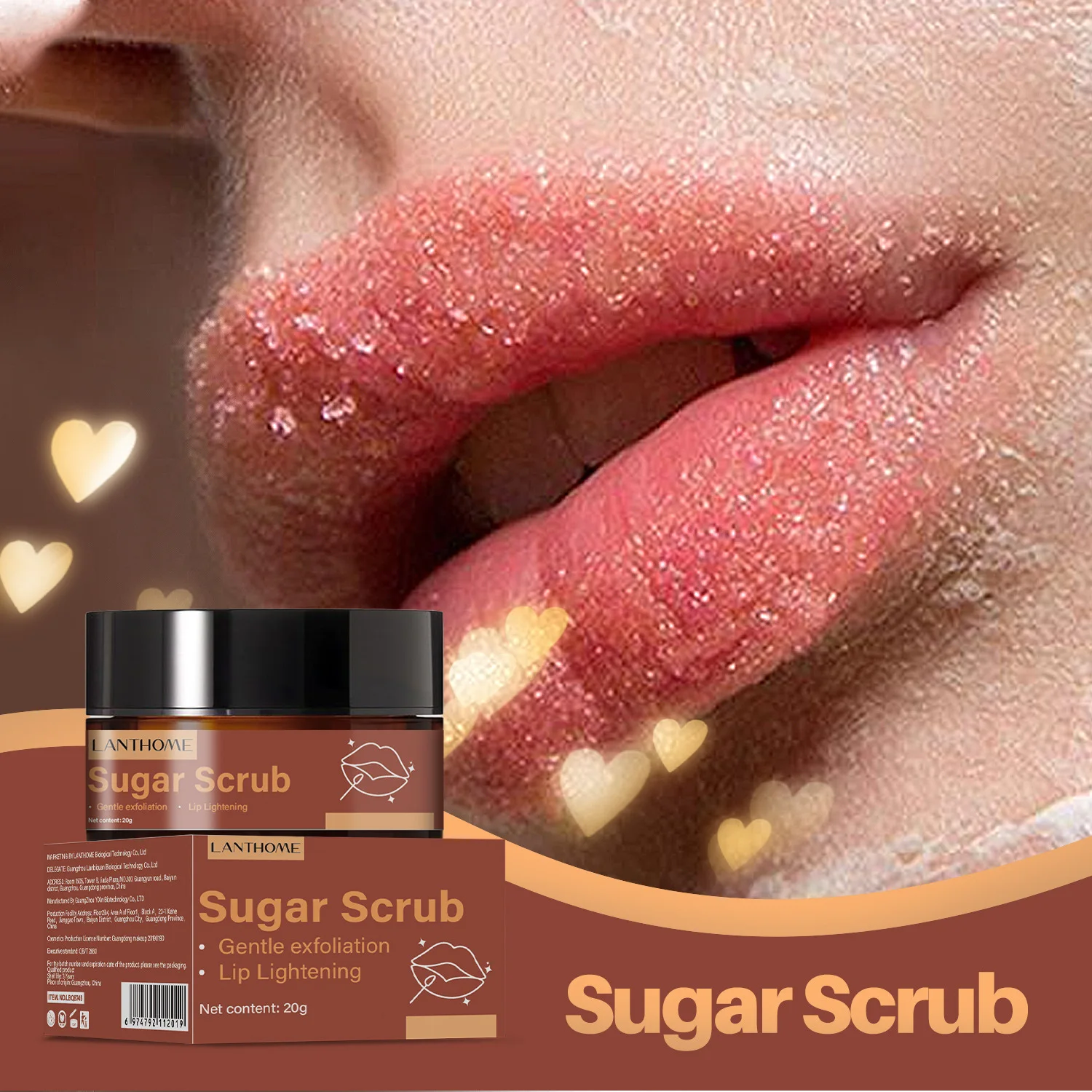 Lip Scrub for Dark Lip Pink Lips Balm Exfoliante Lighten Black Lip Reduce Pigmentation Lips Lines Repair Brighten Lip Care Cream