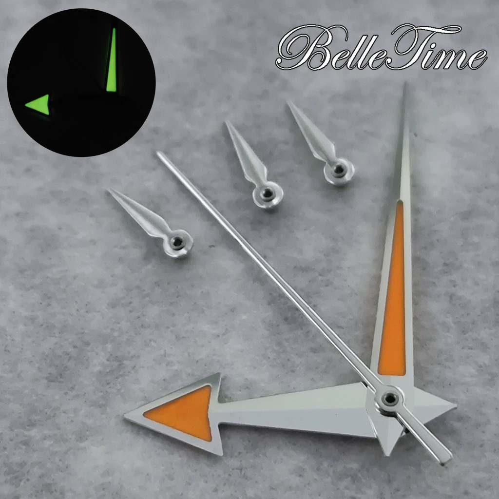 Silver and Orange Luminous Watch Hands - Premium Accessories