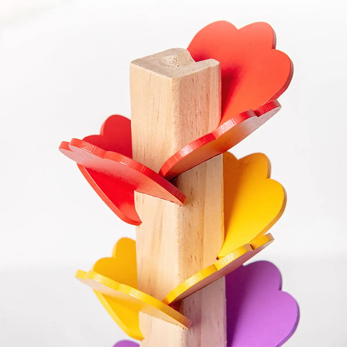 Children's music tree toys, wooden beads, rainbow petals, puzzle building blocks, early education, falling leaves, rolling balls 6
