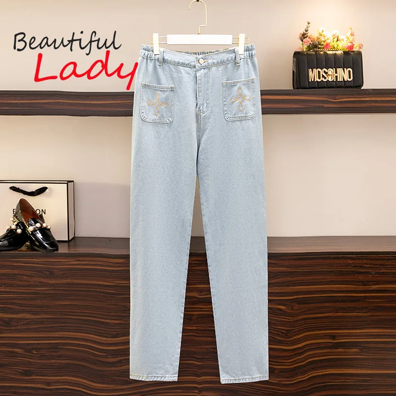

Light Colour Baggy Jeans Woman High Waist Large Size Boyfriend Jeans for Women Loose Striaight Denim Jeans Mom Jeans