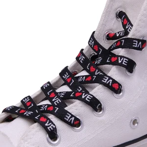 Coolstring аксессуары для обуви 7 мм сублимированная плоская веревка с принтом Однослойная металлическая лента 60-100 см теплопередача кружева с любовным узором