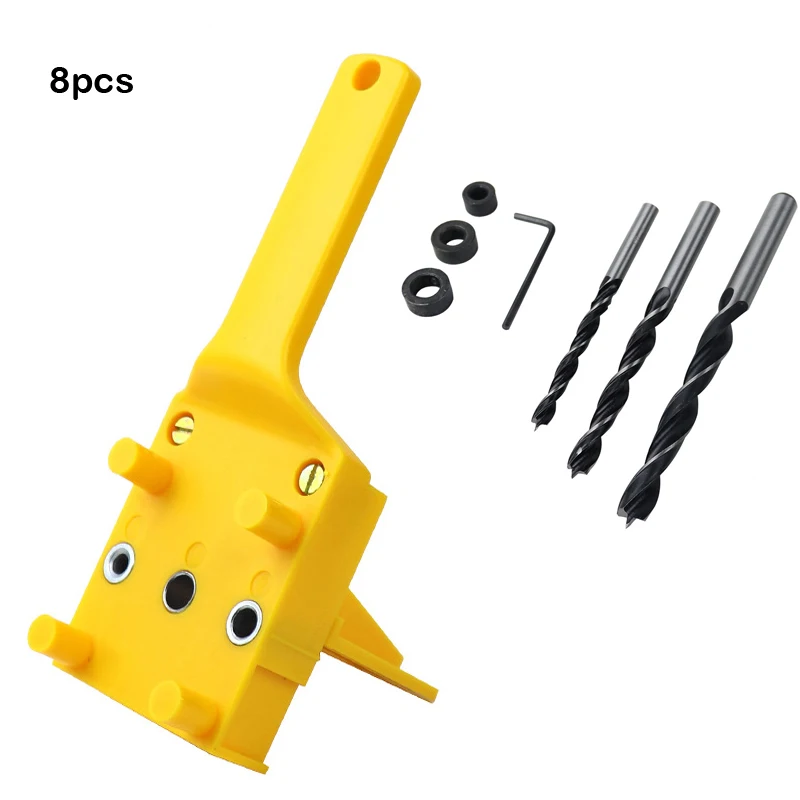 

Quick Wood Doweling Jig Handheld Pocket Hole ABS Plastic Jig System 6/8/10mm Drill Bit Hole Puncher For Carpentry Dowel Joints